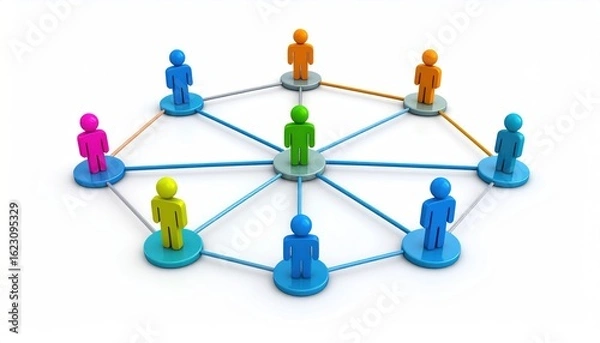 Fototapeta Colorful figures interconnected
