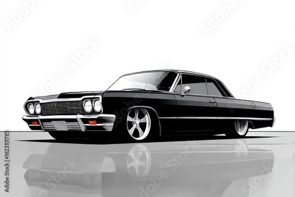 Obraz Black classic car studio shot