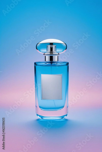 Obraz perfume bottle on blue background