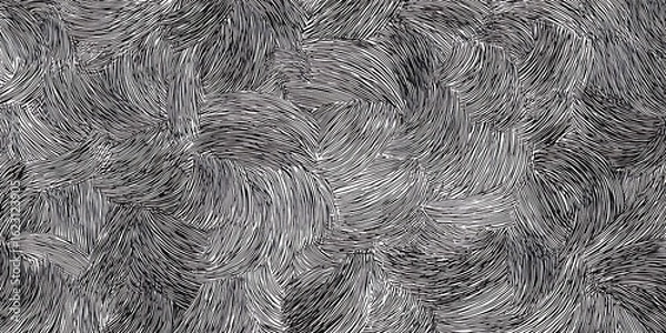 Fototapeta Abstract organic pattern with black and white swirls and lines