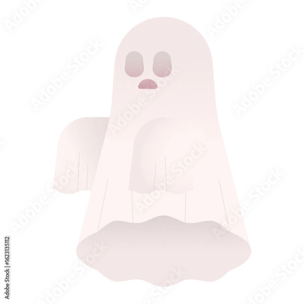 Obraz Halloween Blanket ghost Flat Design Vector Illustration