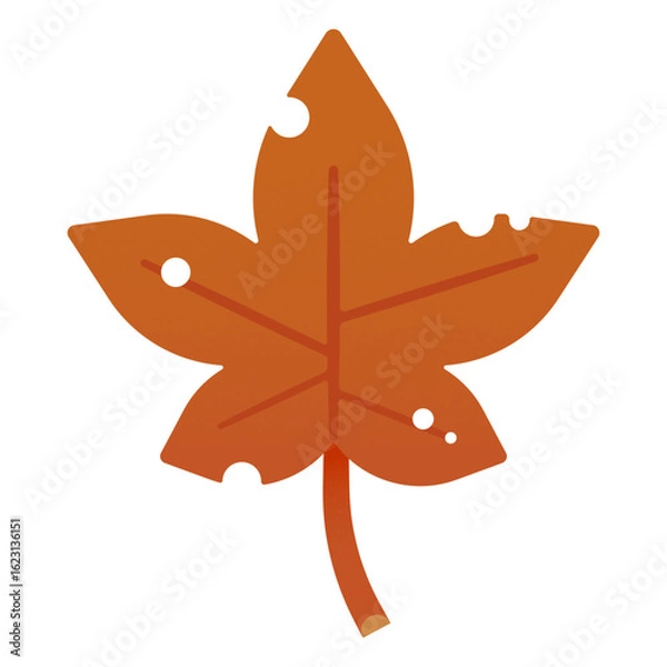Obraz Autumn Dry leaves Flat Design Vector Illustration