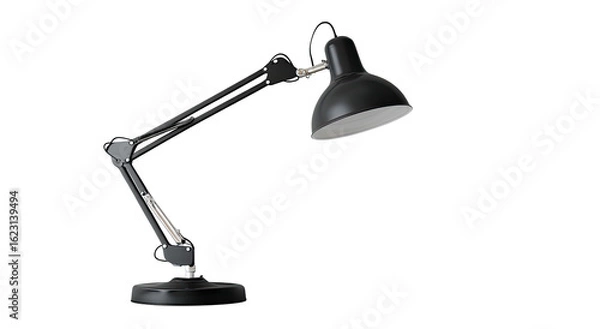 Obraz Black adjustable desk lamp, angled