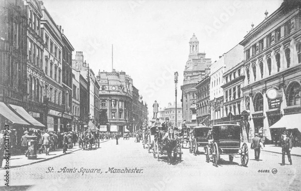 Fototapeta View of St Ann's Square  Manchester. Date: circa 1900
