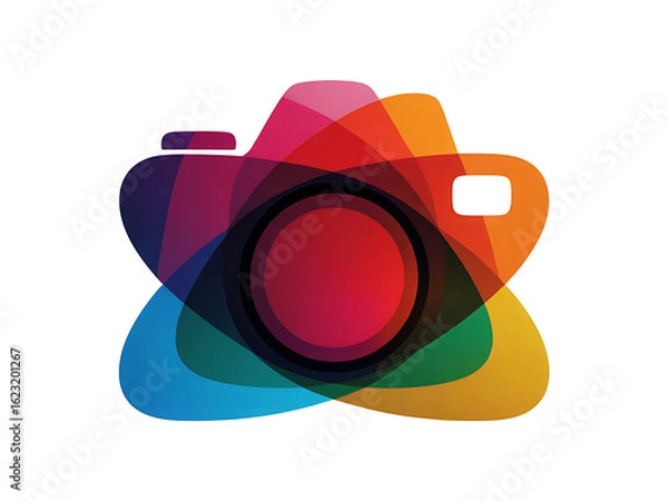 Obraz Colorful abstract camera logo graphic image