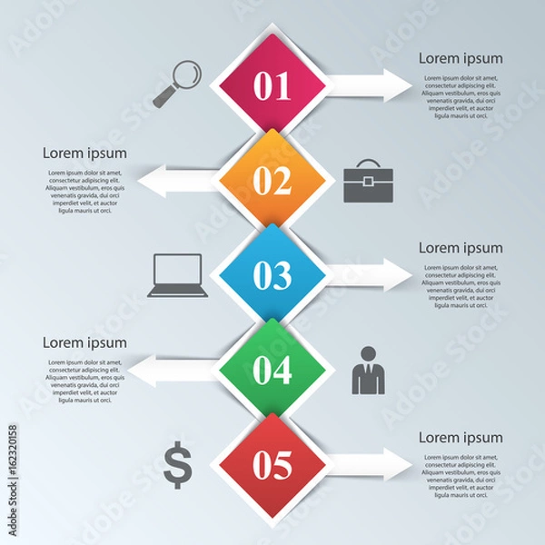 Obraz Business Infographics origami style Vector illustration.