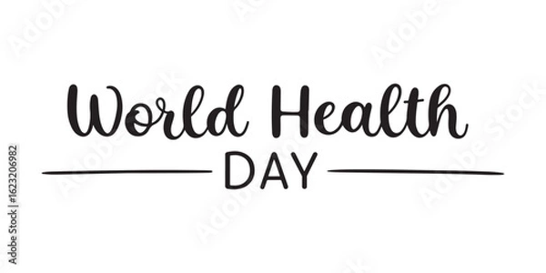 Fototapeta Elegant World Health Day Banner with Stylish Calligraphy and Minimalist Design for Health Awareness Campaigns