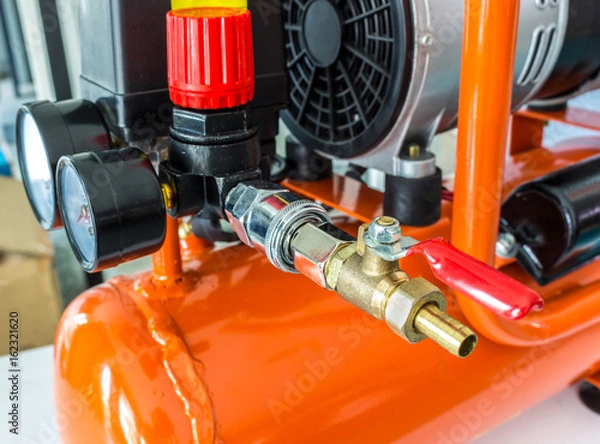 Fototapeta Coiled Compressed  in air compressor