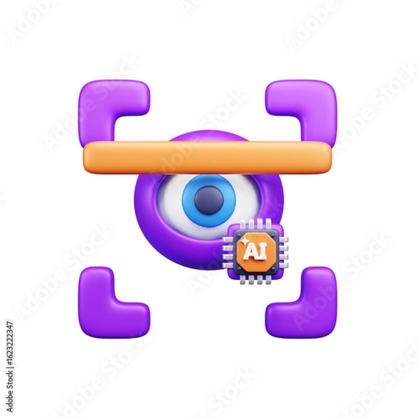 Obraz AI tech 3d ui icon