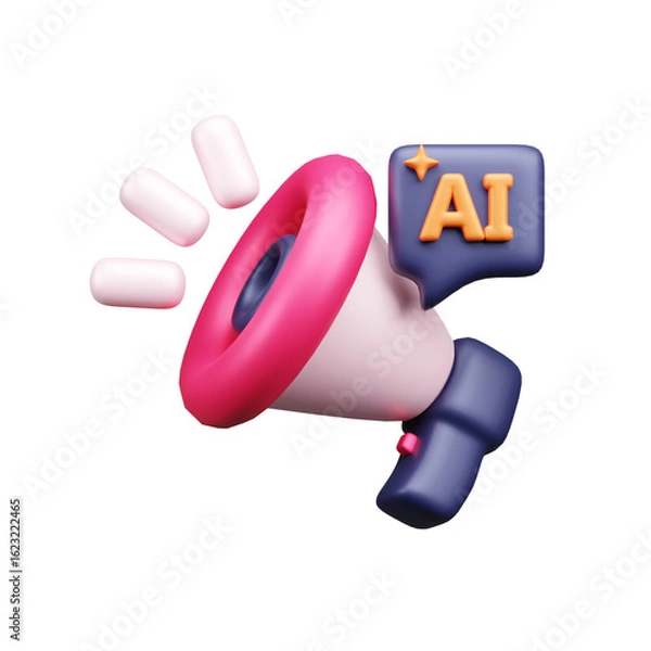 Obraz AI tech 3d ui icon