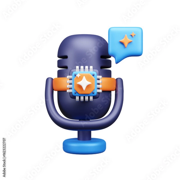 Obraz AI tech 3d ui icon