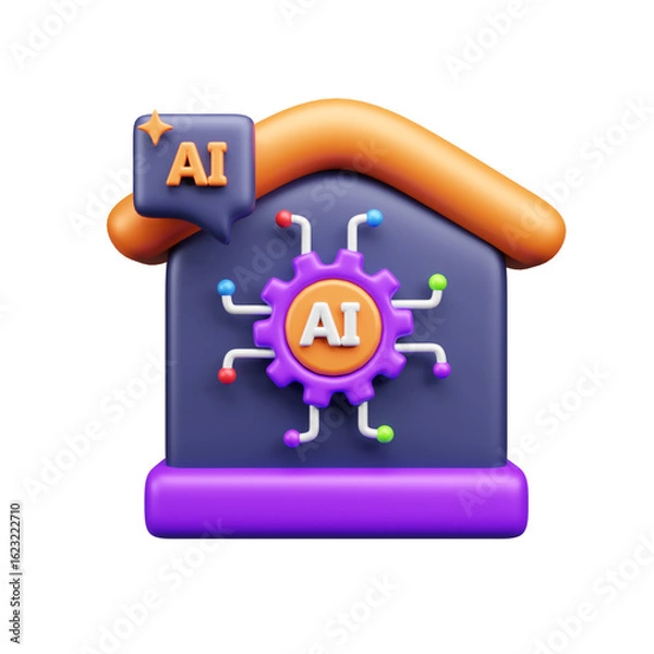 Obraz AI tech 3d ui icon