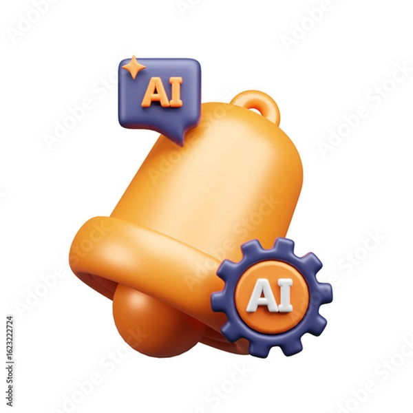 Obraz AI tech 3d ui icon