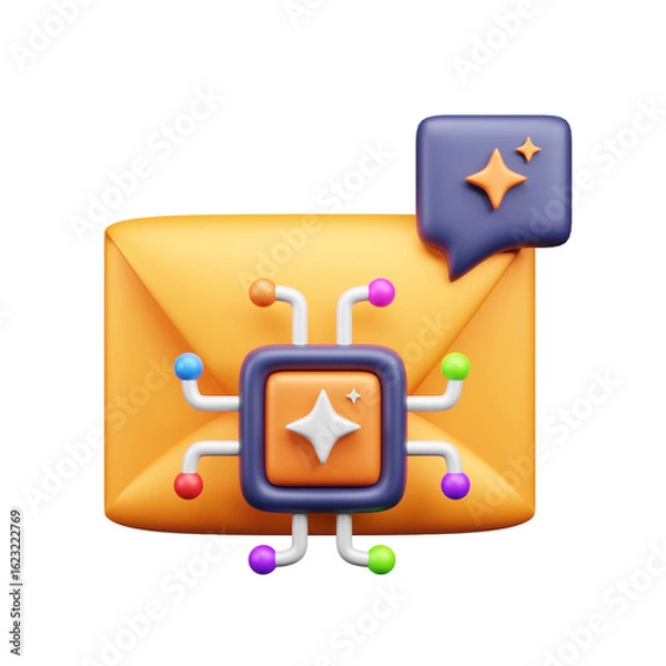 Obraz AI tech 3d ui icon