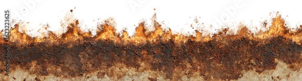 Obraz Oxidized metal edge with irregular texture