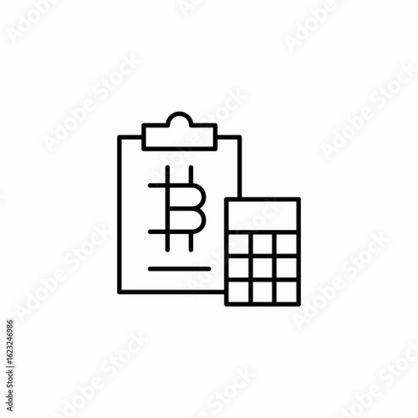 Obraz bitcoin currency calculations icon sign vector