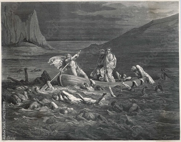 Fototapeta Dante - Virgil Cross Styx. Date: 1307-21