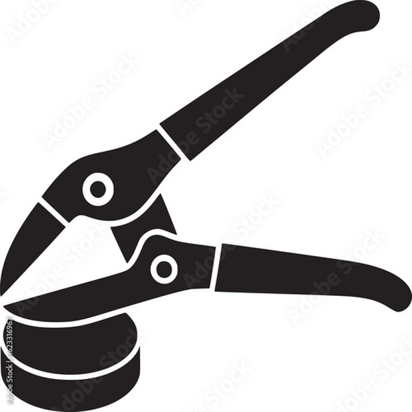 Fototapeta Pruning Shears Cutting a Circle