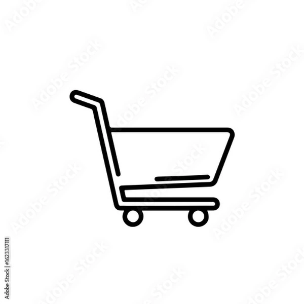 Fototapeta Shopping Cart Icon – Minimal Line Art