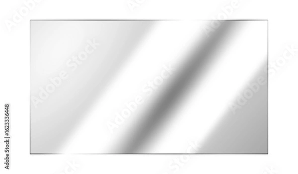 Fototapeta Realistic transparent glass panel or clear acrylic sheet with soft light reflection. Glossy rectangular surface with glare effect for display. Isolated, Ideal for showcasing objects or designs. PNG