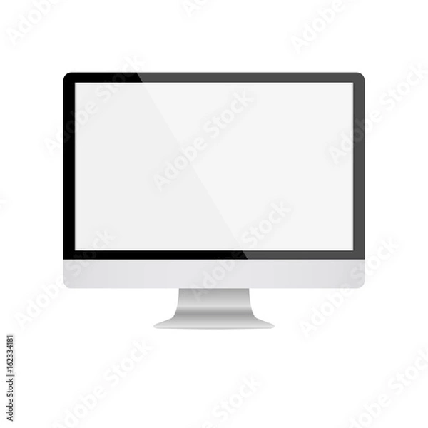 Obraz Computer display with blank white screen. Vector EPS10
