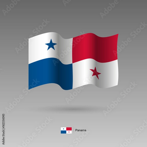 Fototapeta Panama flag. Official colors and proportion correctly. High detailed vector illustration. 3d and isometry. EPS10