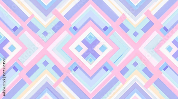 Fototapeta Pastel Geometric Pattern Seamless Background with Intersecting Lines and Soft Colors for Modern and Trendy Designs