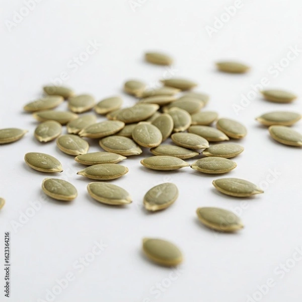 Fototapeta pumpkin seeds on white background