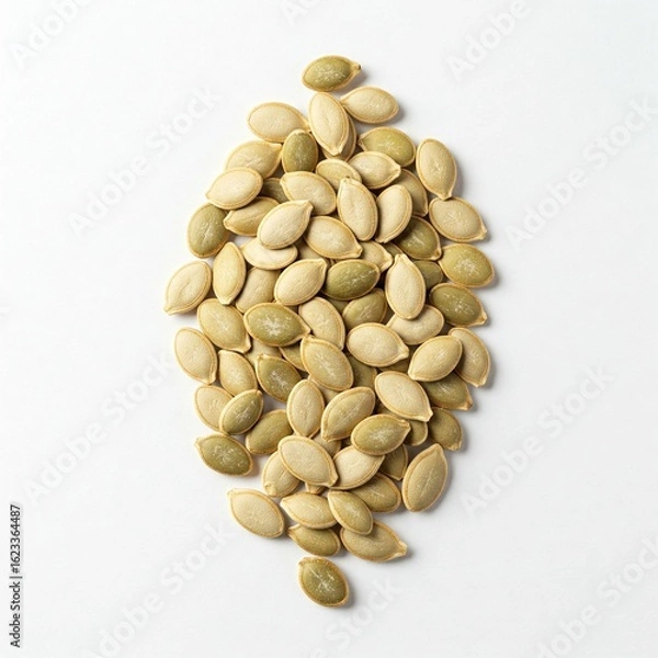 Fototapeta pumpkin seeds on white background