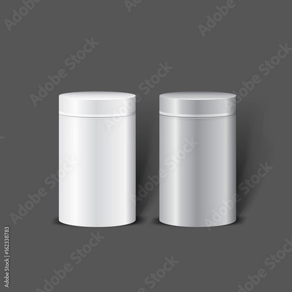 Fototapeta Mockup template for branding and product designs. Isolated realistic metal steel can jar with unique design. Easy to use for advertising branding and marketing.