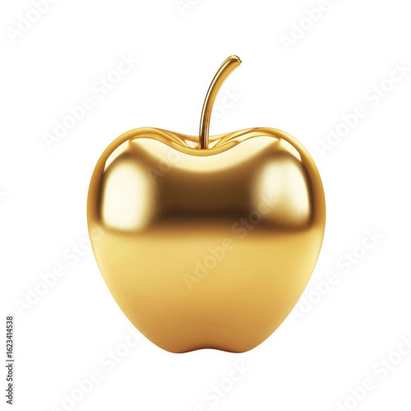 Obraz Isolated Decorative Gold Apple PNG for Creative Artwork