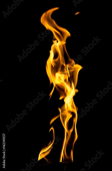 Obraz Flame of fire on a black background