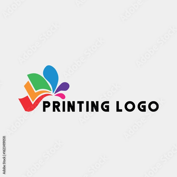 Fototapeta printing shop logo design vector