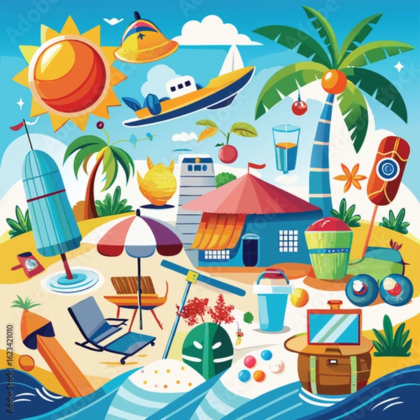 Fototapeta Summer icon vector design 