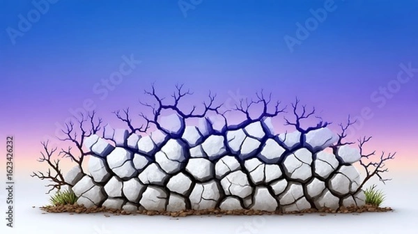 Fototapeta Ice-inspired gradient background with glacial blue, icy white, and subtle lavender flowing in a cracked-glass fluid pattern