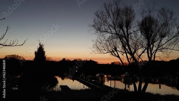 Obraz sunset over the lake