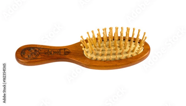 Fototapeta wooden comb isolated on white