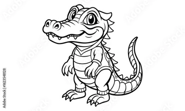 Fototapeta Crocodile t shirt design silhouette and vector line art Wildlife Crocodile Graphic for Casual and Trendy Apparel
