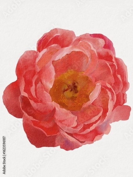 Fototapeta watercolor peony illustration isolated on white bud botanical