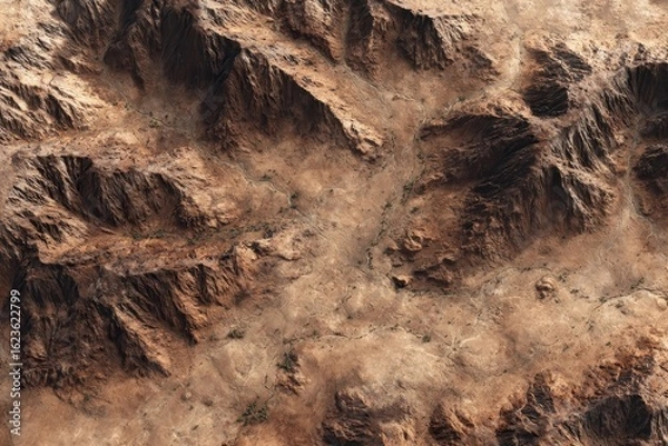 Fototapeta Aerial View of Desert Mountain Range