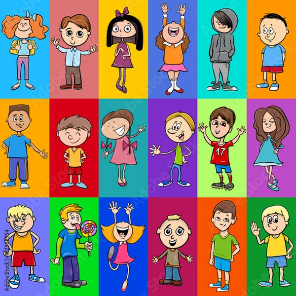 Fototapeta decorative pattern design with children