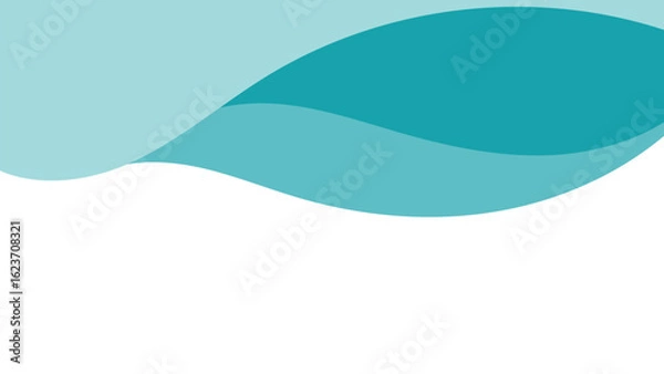 Fototapeta Abstract header template with clean blue and turquoise wave and transparent background flat vector illustration