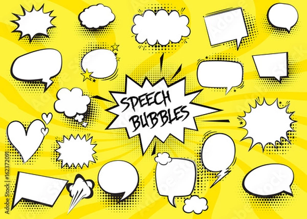 Fototapeta Comic isolated Speech Bubbles Set Collection vector
