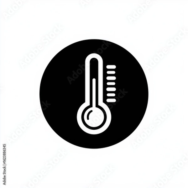 Fototapeta Thermometer Icon – Clean Vector Illustration for Medical, Health & Weather Applications