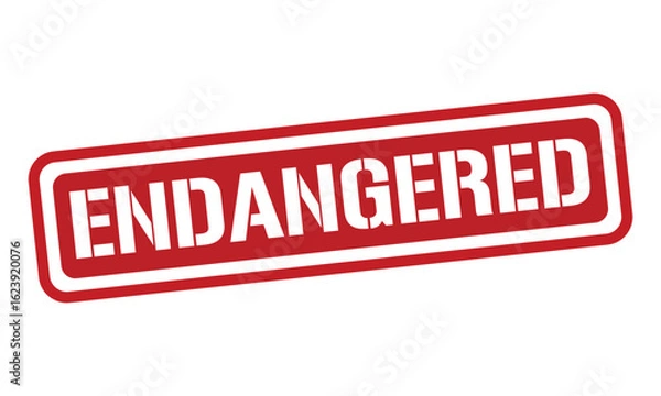Obraz ENDANGERED red stamp text vector, rubber stamp