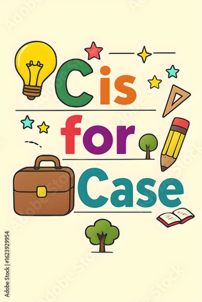 Fototapeta text, C is for Case, generative ai