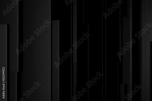 Obraz Background geometric black color pattern abstract concept 3D rendering.
