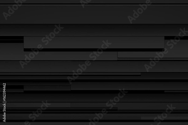 Obraz Background geometric black color pattern abstract concept 3D rendering.
