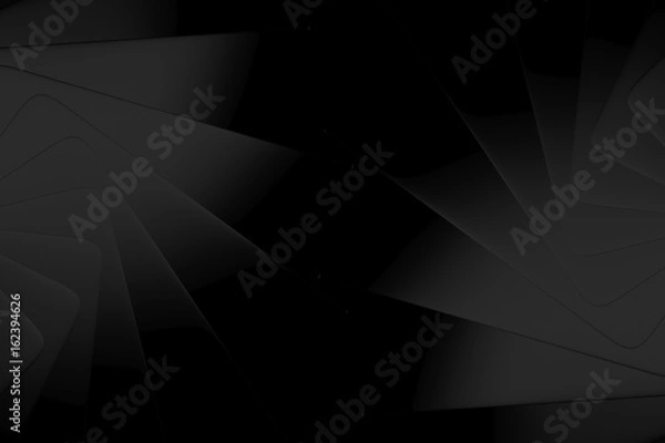 Obraz Background geometric black color pattern abstract concept 3D rendering.