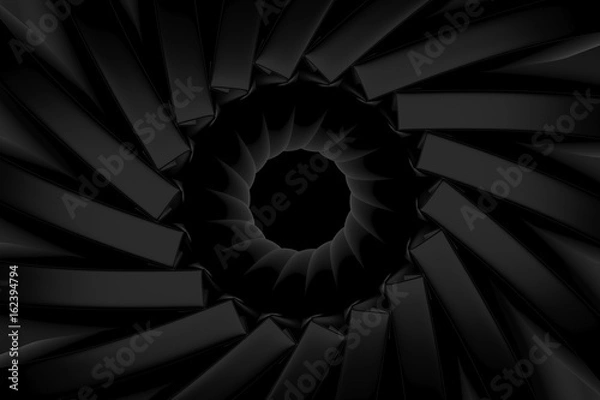 Obraz Background geometric black color pattern abstract concept 3D rendering.